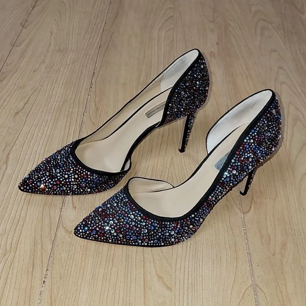 𝅺INC INTERNATIONAL CONCEPTS KENJAY D'ORSAY BLACK SEQUINED PUMPS, SIZE 9.5